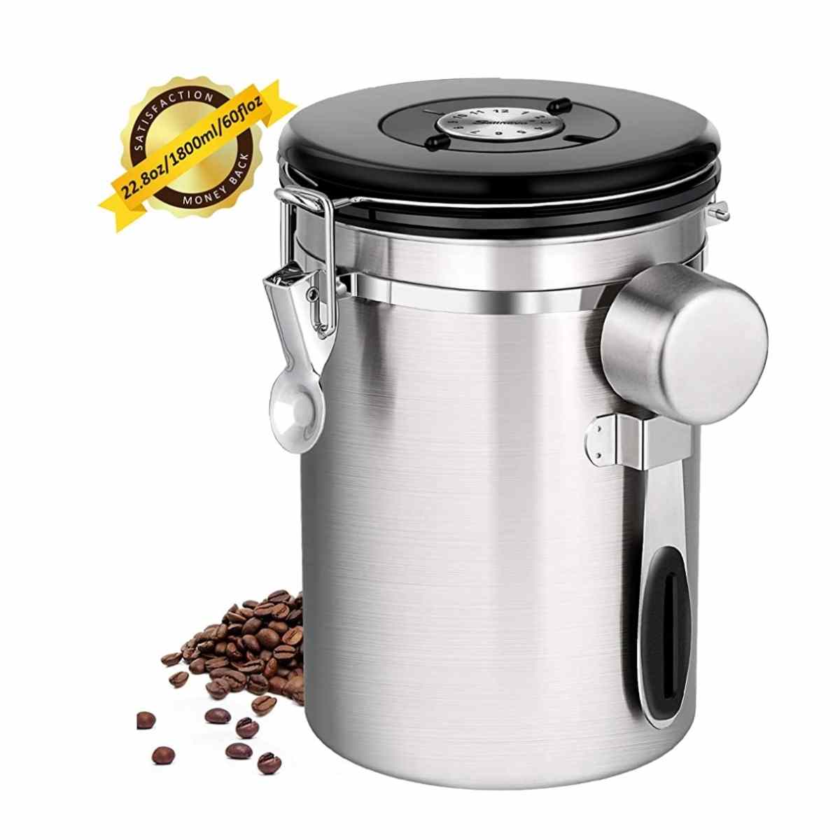 Coozyer 60oz airtight stainless steel canister