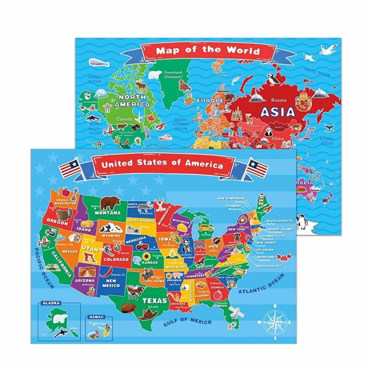 United States and World Map