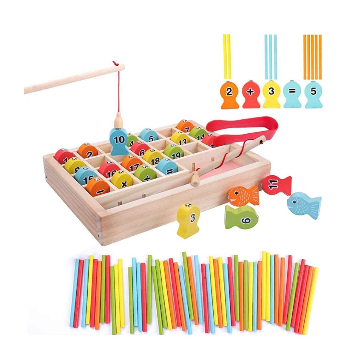 Wooden Magnetic Fishing Math Game