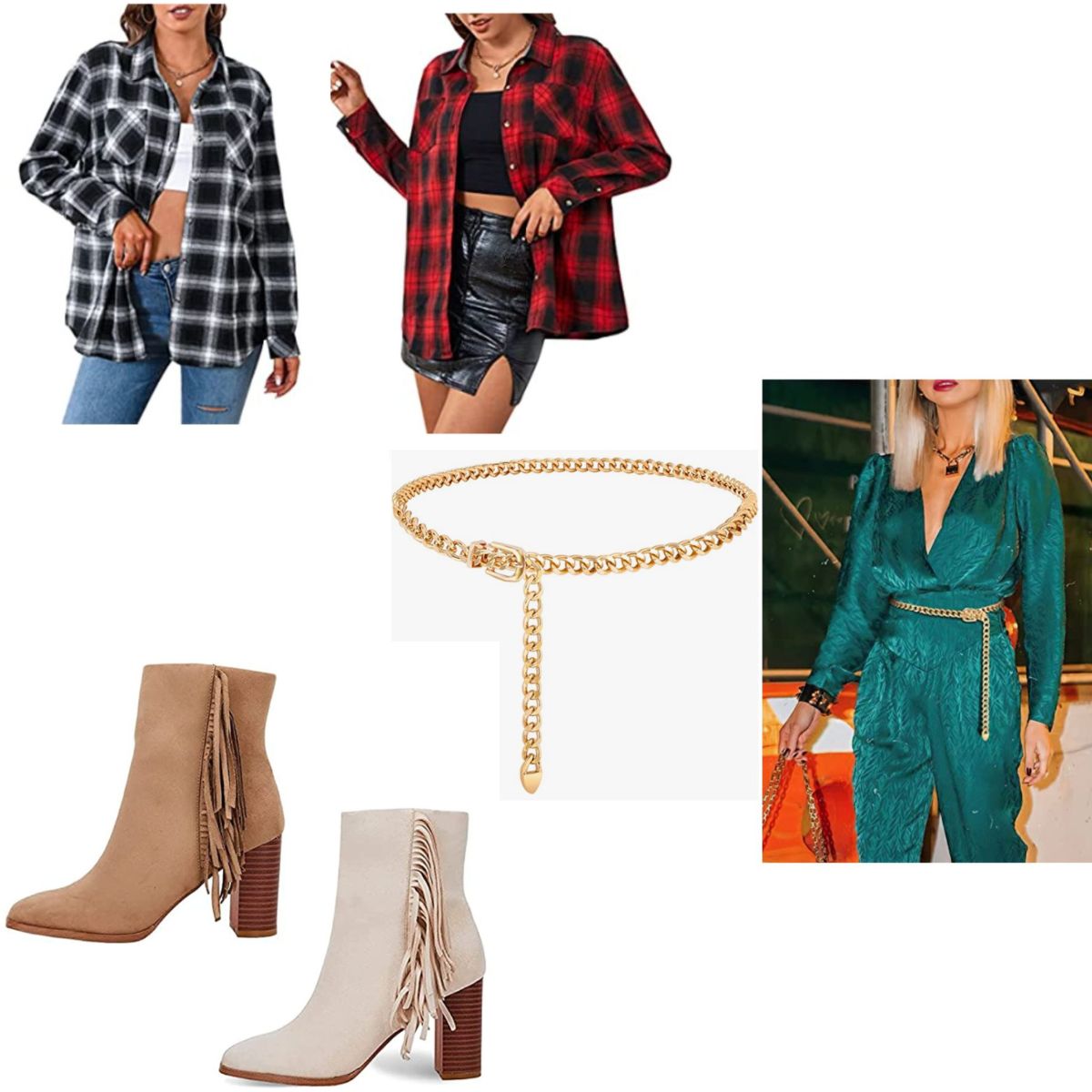 Amazing deals on women's apparel, ankle booties and chain belts