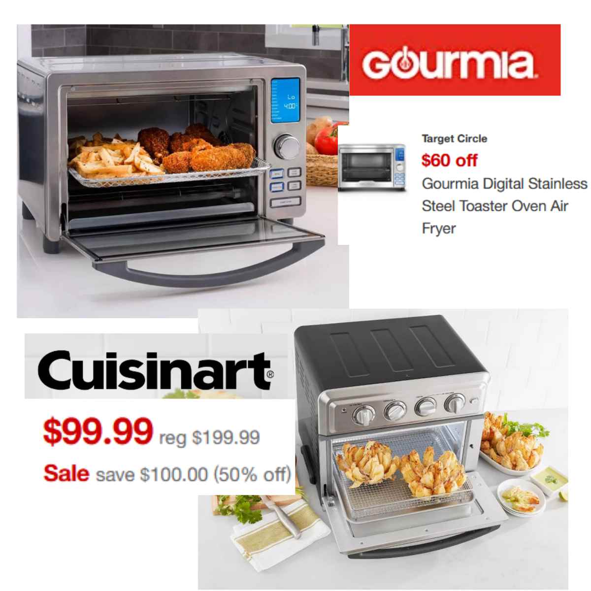 Gourmia Digital Stainless Steel Toaster Oven Air Fryer Stainless Steel 
