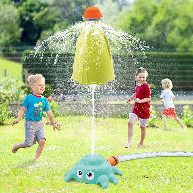 Outdoor Water Sprinkler Toy for Kids Summer Outside Toddlers Water Powered Toy for Backyard Yard Pool Garden Lawn