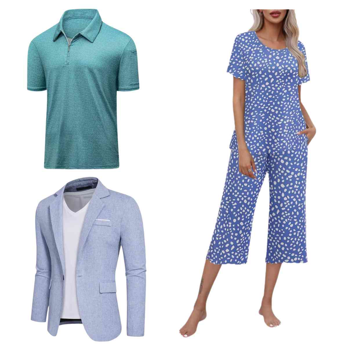 Women's pajama sets, $9-10+ | Men's polo shirts, $7+ | Blazers, $25 ...