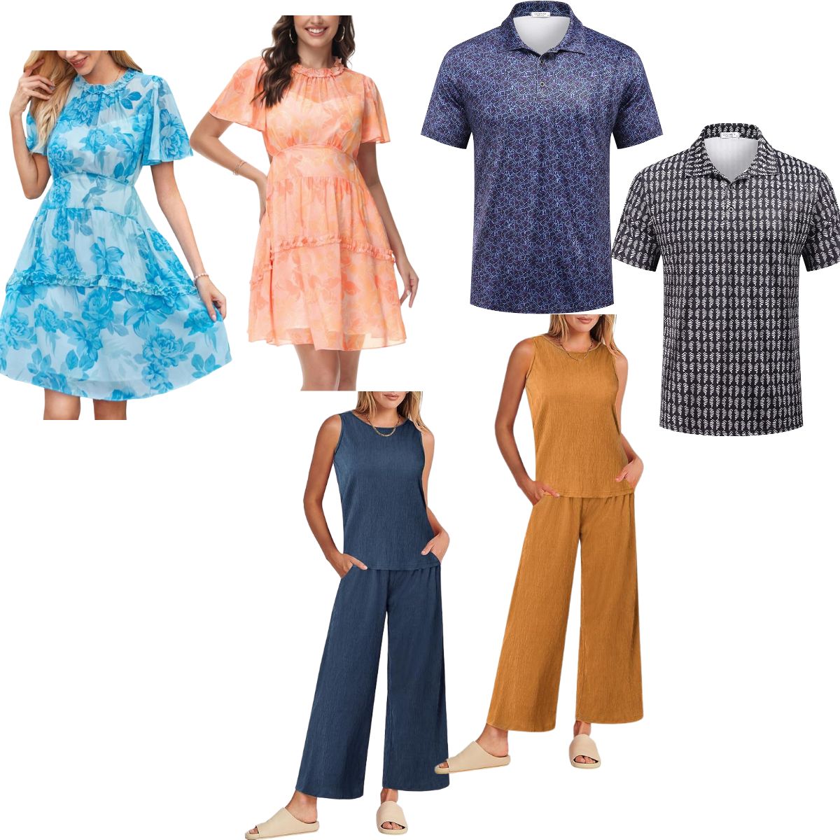 Women's dresses $14+ | 2-pc lounge sets $9+ | Men's quick dry tees from ...