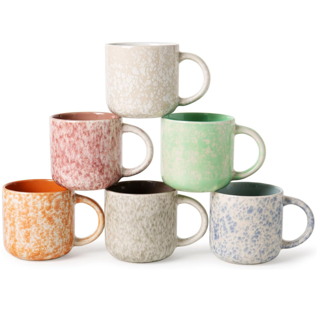 6pack ceramic coffee mugs 14+ 100pack Disposable Coffee Cups 15