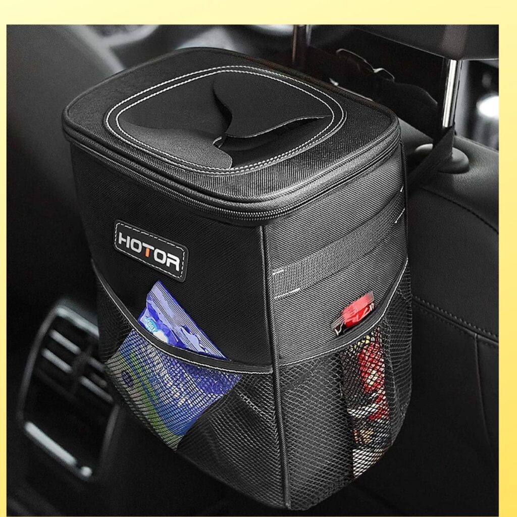 Car Steering Wheel Cover 7+ Car Leakproof Trash Can with Lid 4