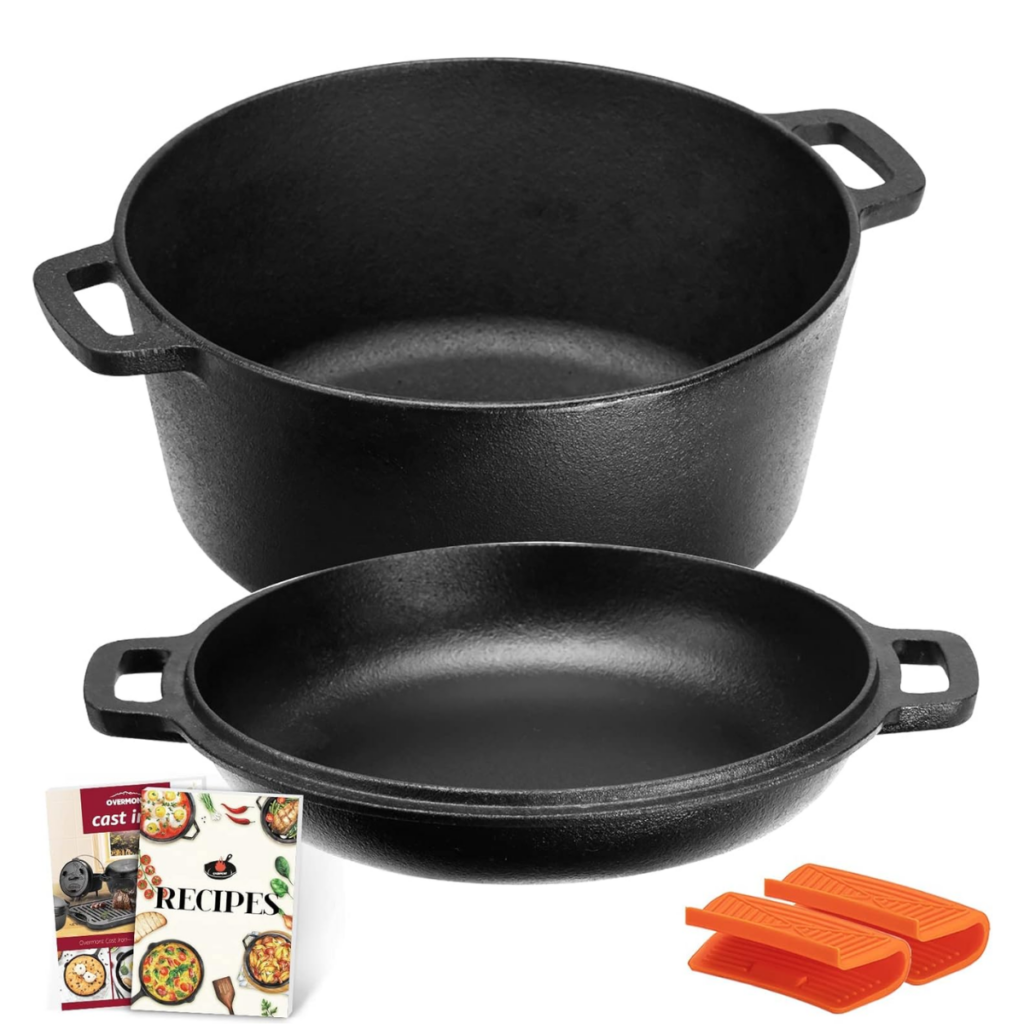 Cast iron Dutch Oven with Skillet Lid for 36+ Smart Savers