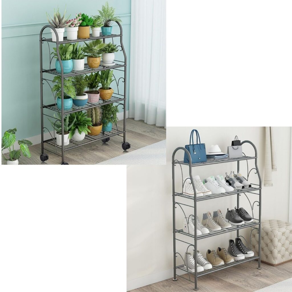 4 Tier Moveable Plant Shelf for Indoor Outdoor 16+ Smart Savers