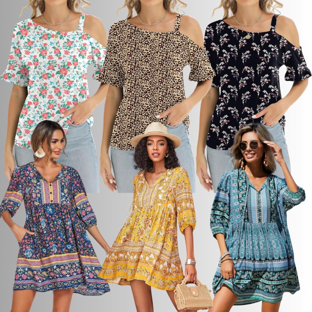 Women’s Boho Dresses 8+ Cold Shoulder Top 4+ Smart Savers