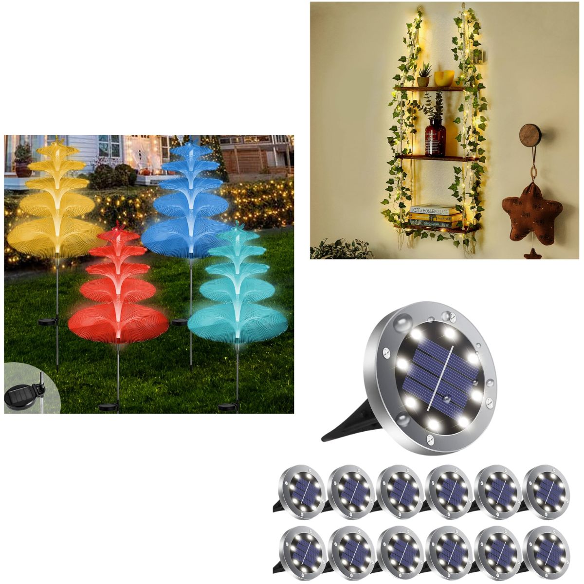 4pk solar garden lights 9+ 12pk solar ground lights 14+ Hanging