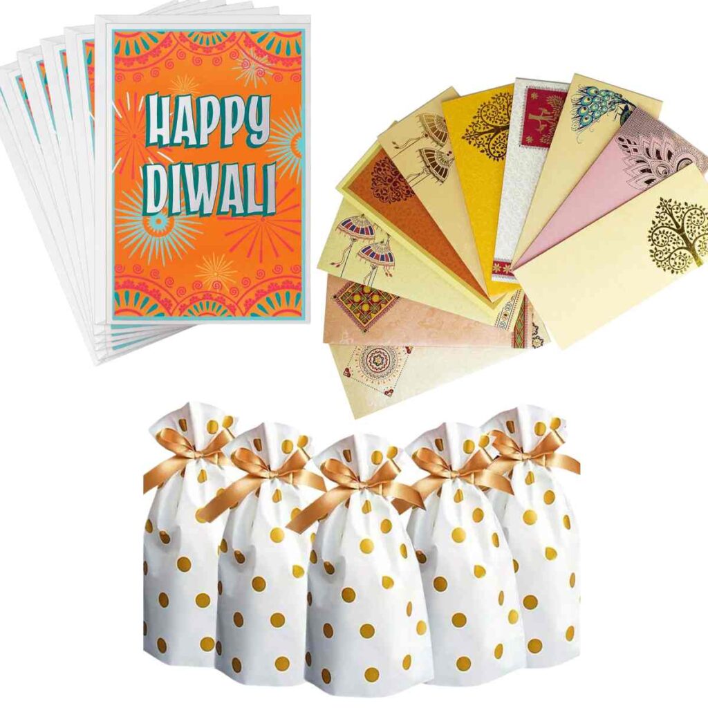 Golden Thread Diwali Greeting Cards (6 Cards with Envelopes) 4
