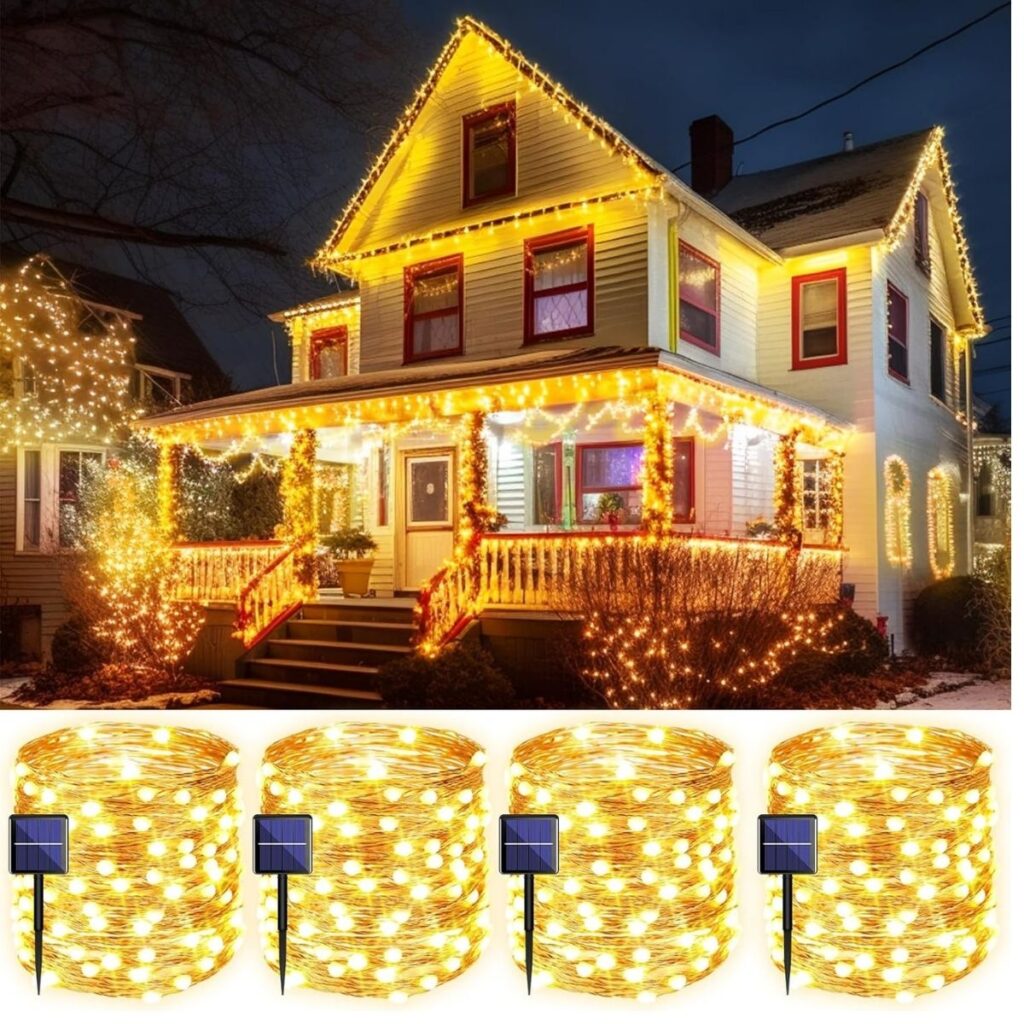 29.5Ft 300 LED Christmas Lights with Remote Time Setting 14+ 4 Pack