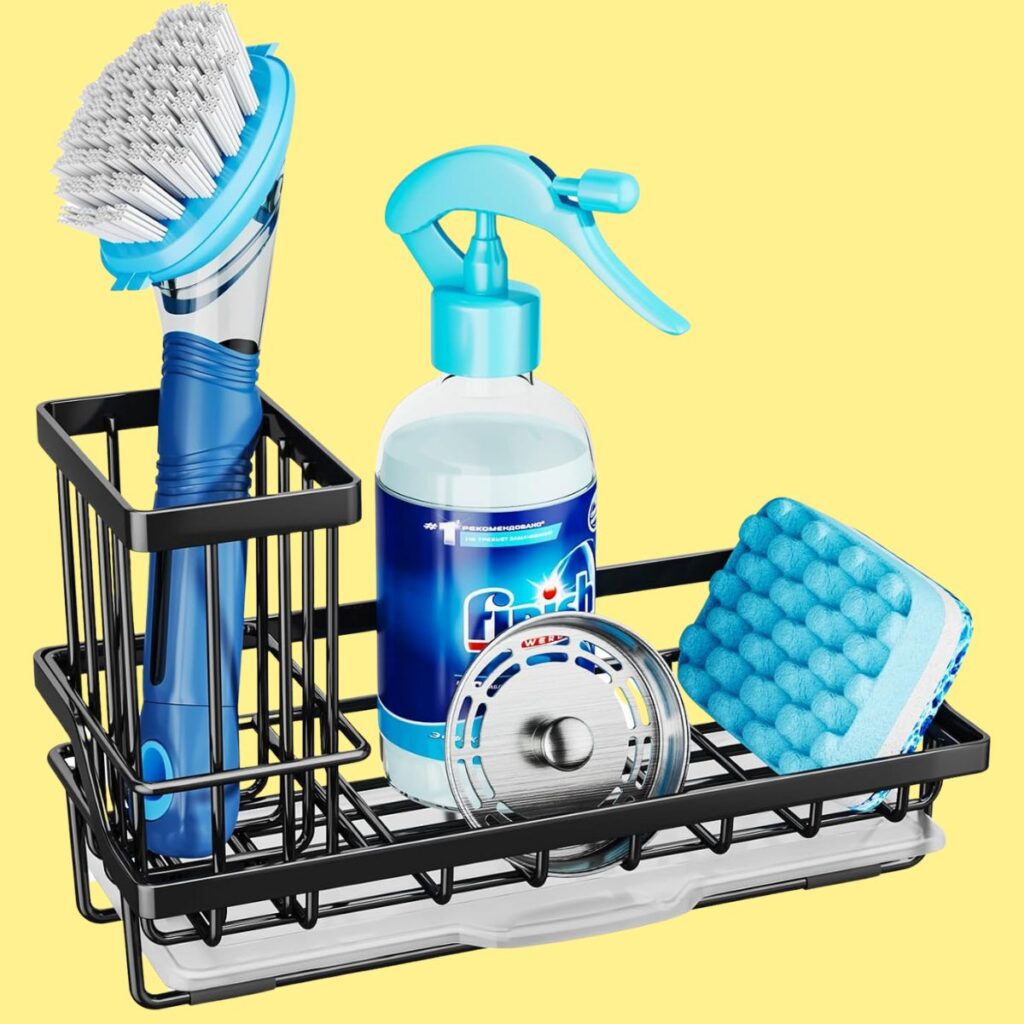 Kitchen Sink Organizer with Removable Drip Tray 9+ 2 Tier Bathroom Counter Organizer 14