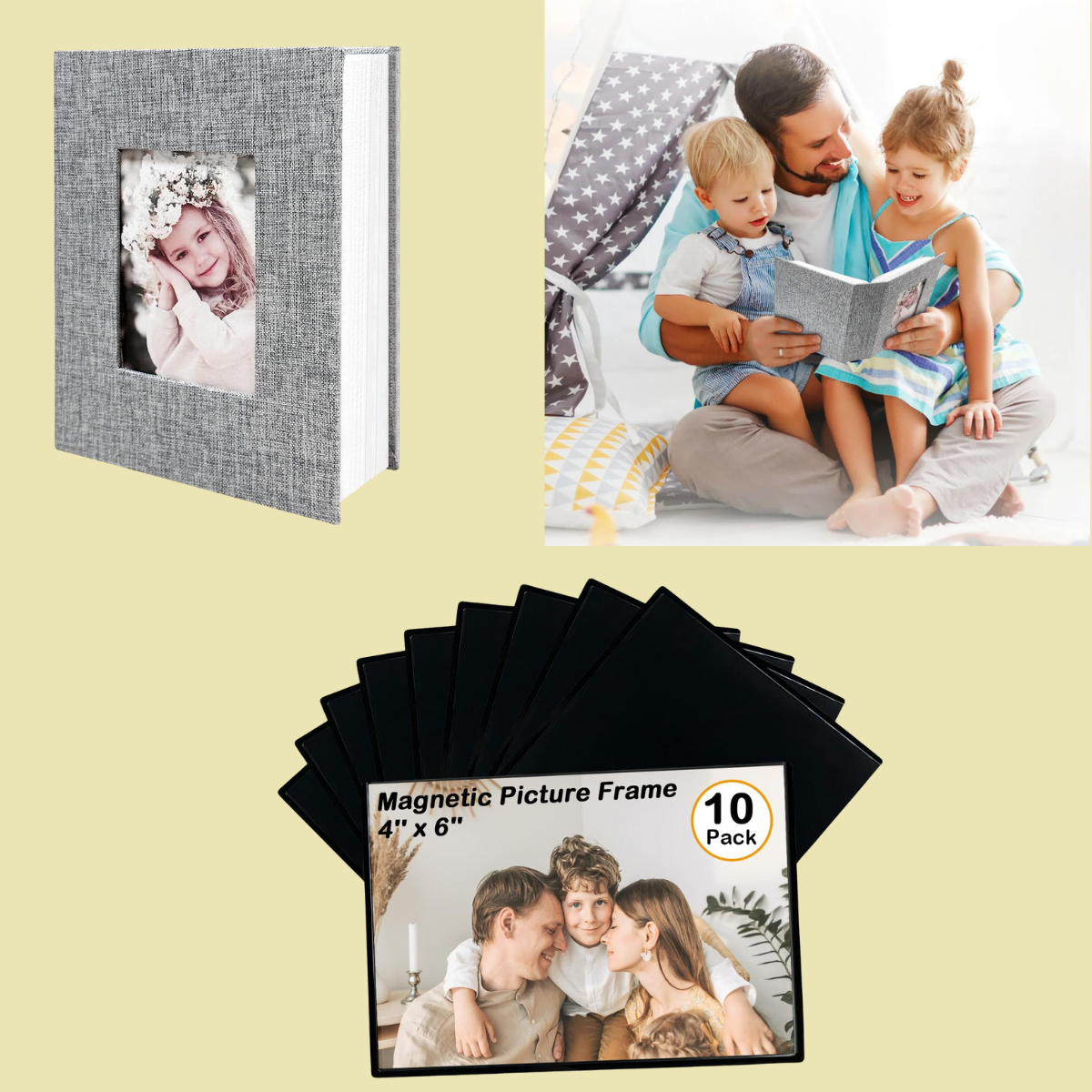 10pack Picture Frame 4+ Linen Cover Photo Album 4