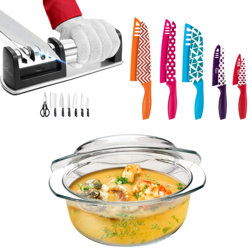Glass Casserole Dish w/ lid 15+ Kitchen Knife Set 9+ Knife
