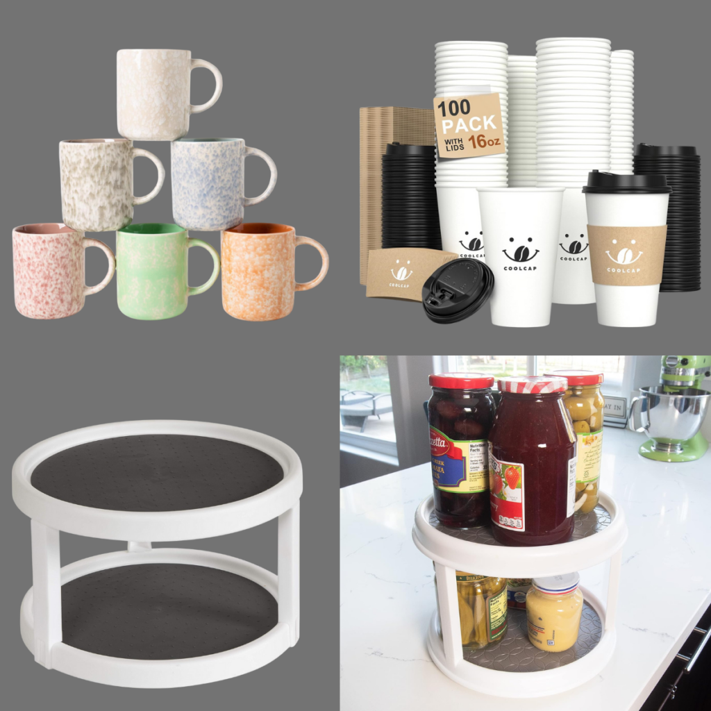 6pack ceramic coffee mugs 14+ 100pack Disposable Coffee Cups 15