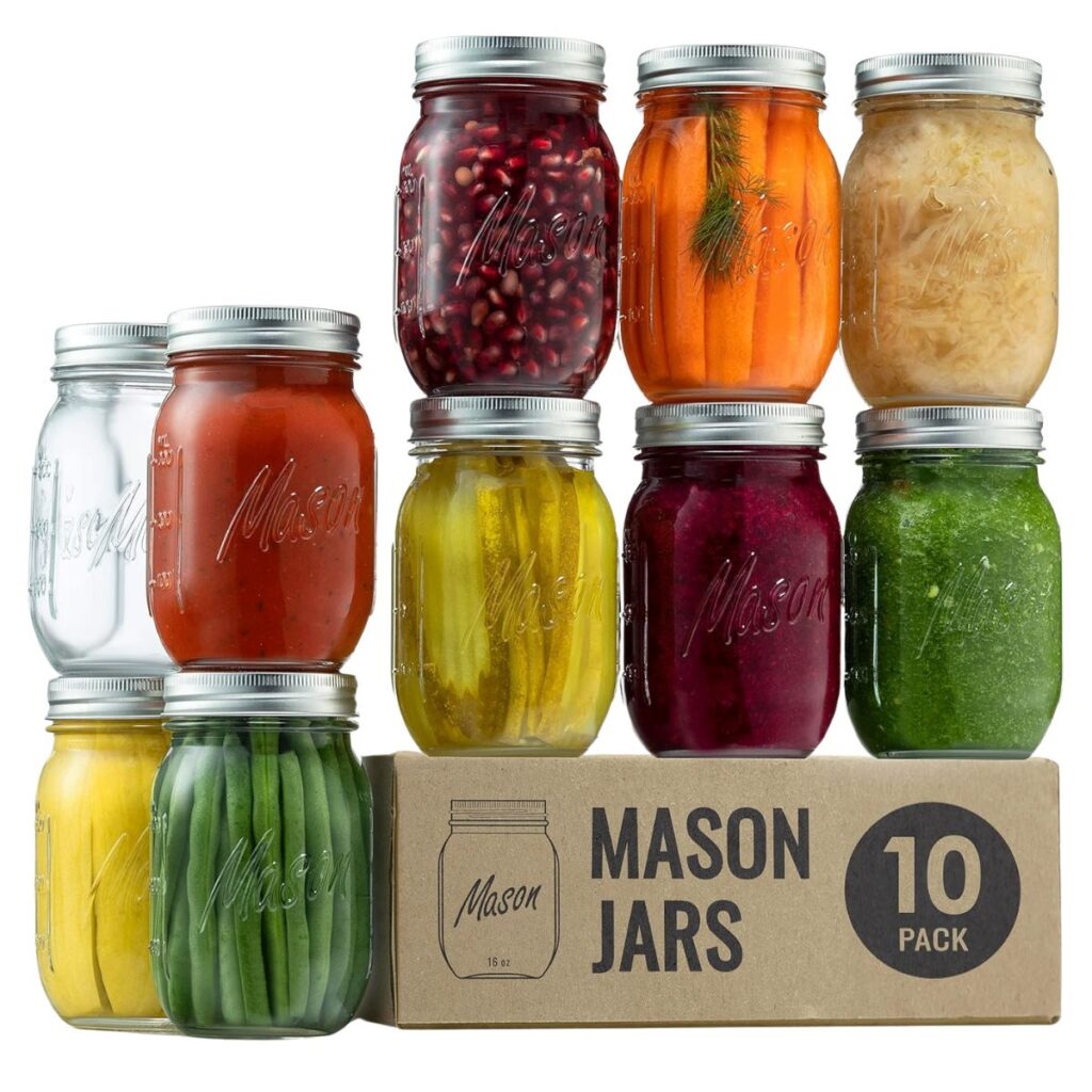 4Piece Plastic Wheat Snack Box 7+ 5Piece Glass Mason Jars 13