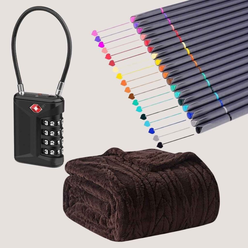 TSA Luggage Locks 4+ Sherpa Throw Blanket 7+ 18Pk Journaling