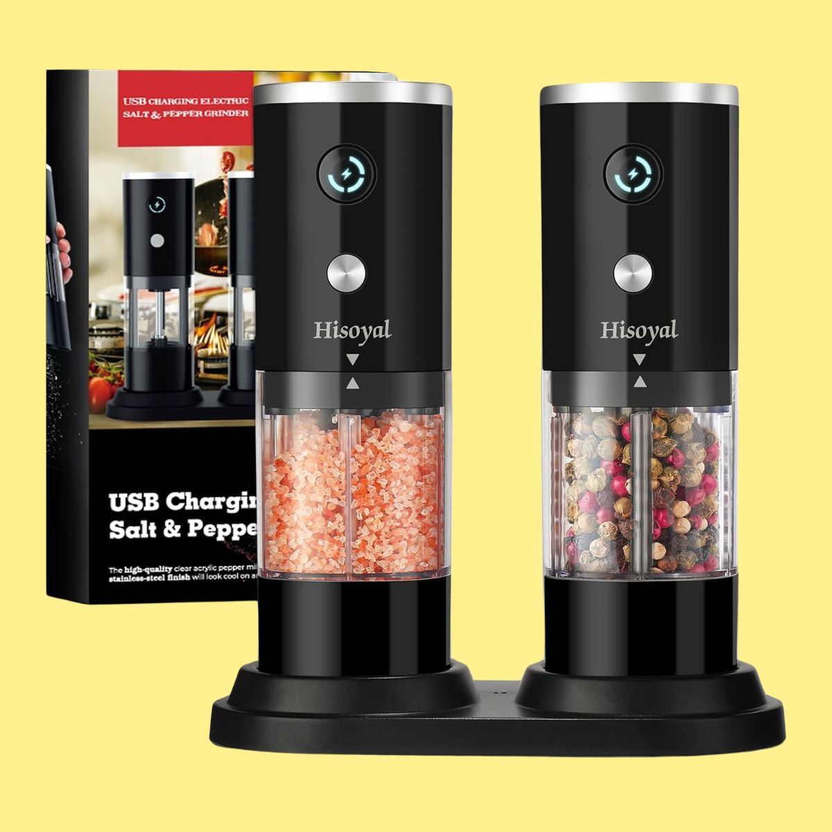 Rechargeable Electric Salt and Pepper Grinder Set 11+ Smart Savers