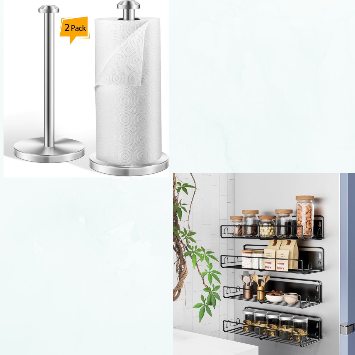 2 Pack Stainless Steel Paper Towel Holder 8+ 4 Pack Spice