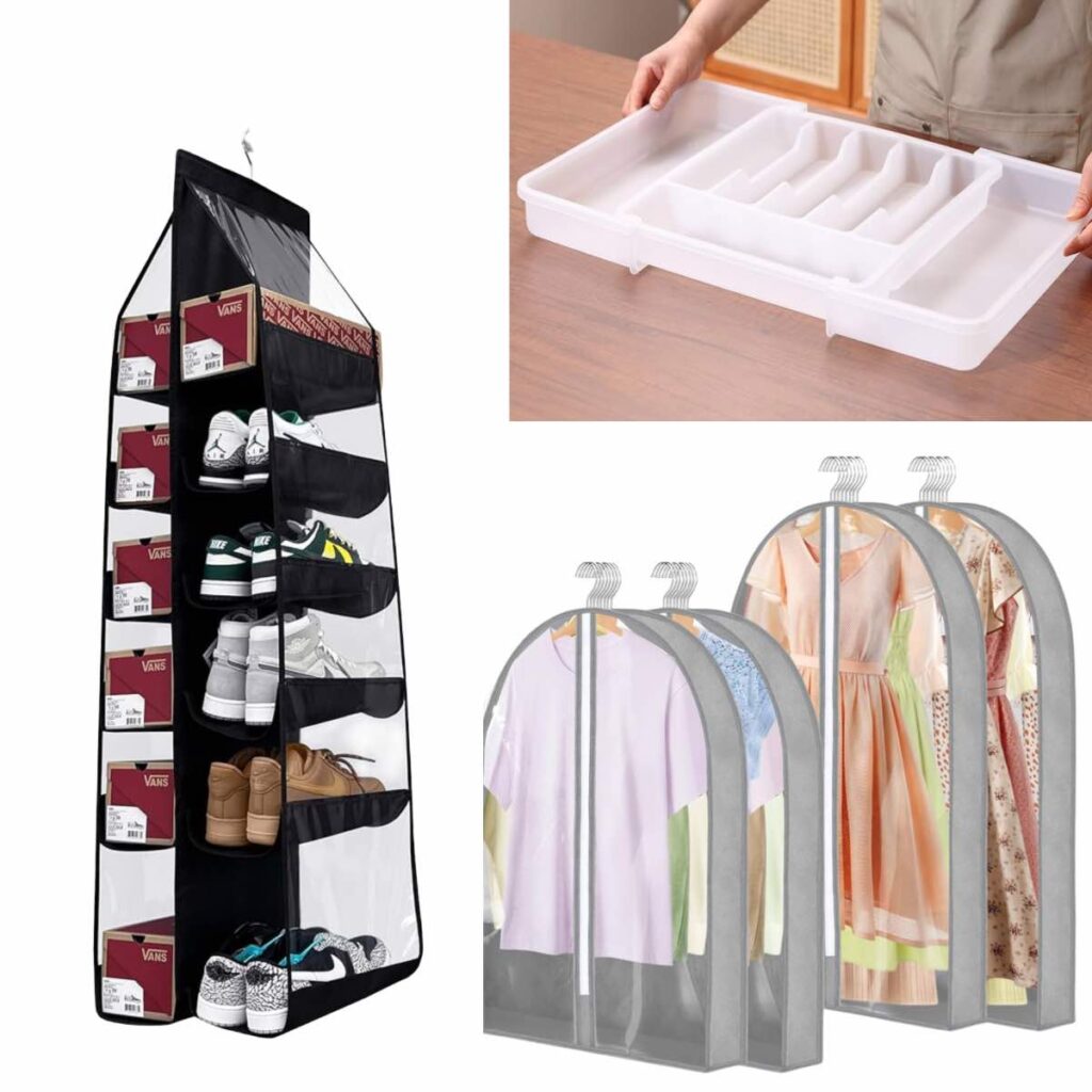 Hanging Shoe Rack, 7+ Expandable Utensil Holder, 7+ 4Pack