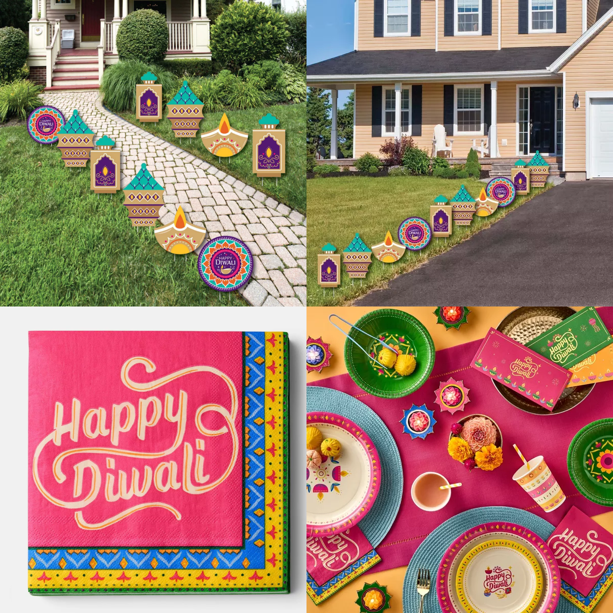 30piece Diwali Napkin for 5 10piece Diwali Lawn Decor for 34