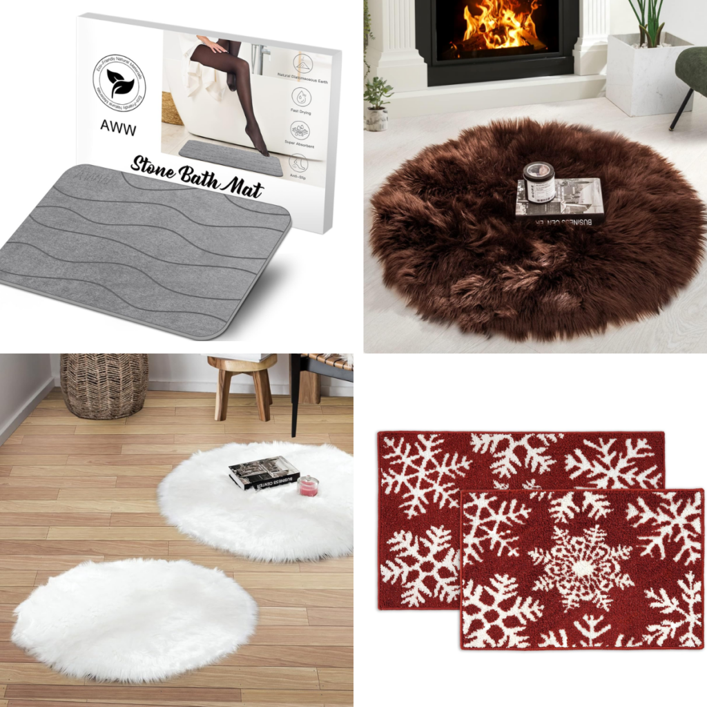 Stone Bath Mat for 14+ 2Piece Rugs for 12+ 2pack Fur Rug for