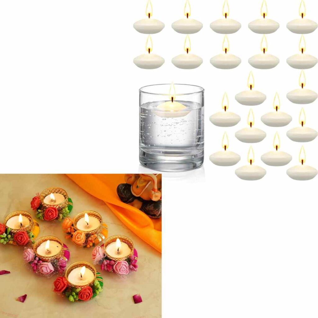 20 Pcs Floating Candles 8+ 6 pcs Handmade Tea Light Candle 9
