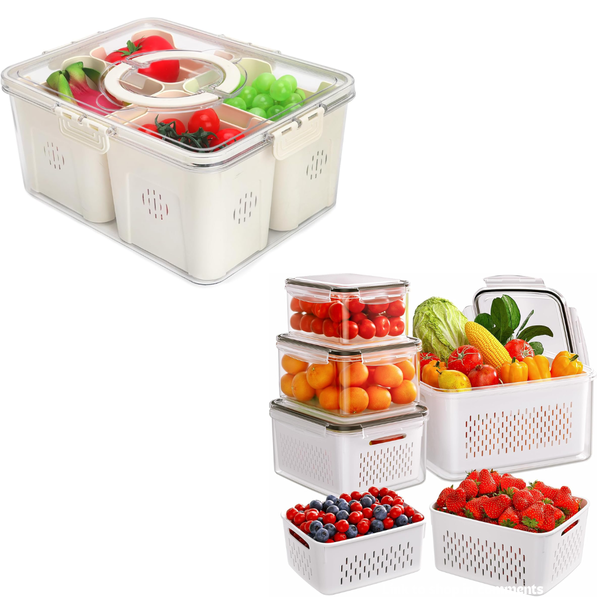 5pk fridge containers, 15+ Fruit storage containers, 10+ Smart