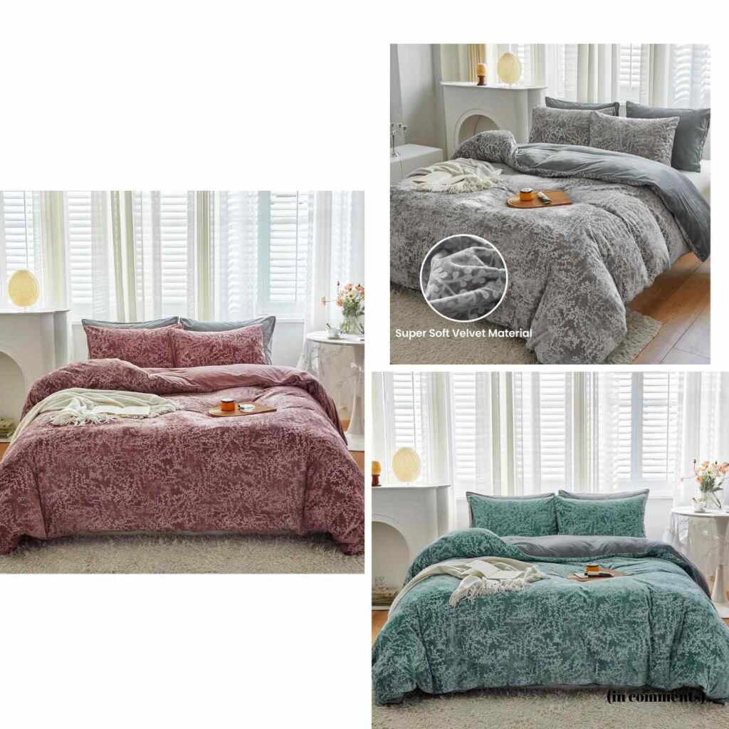 3Pcs Ultra Soft velvet Duvet Cover set 20+ Smart Savers