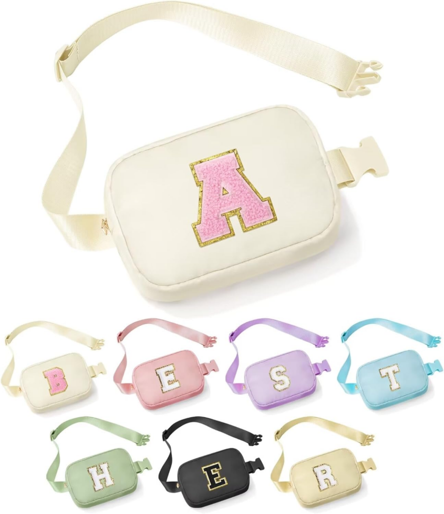 Initial Crossbody Bag Fanny Pack 7+Initial Jewelry Travel Organizer