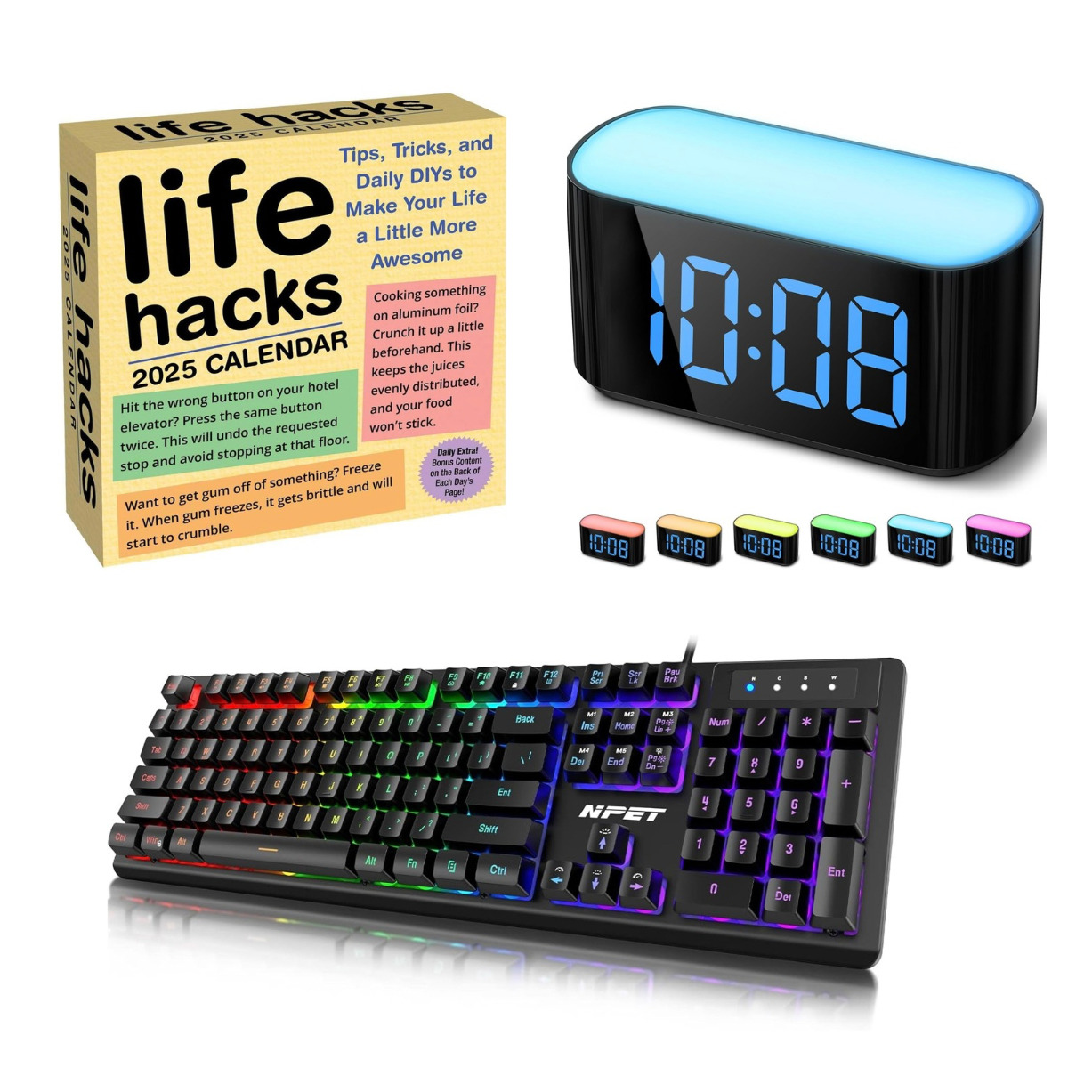 Life Hacks Calendar 8+ Alarm Clock with Nightlight 9+ Gaming