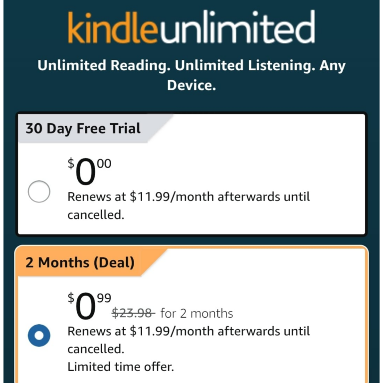 Unlimited reading on any device for 2 months, for 0.99 Smart Savers