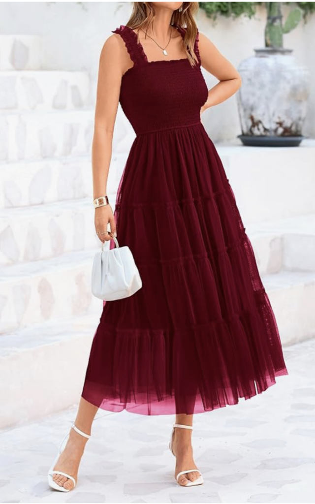 Ruffle tulle dress $25+|Floral tiered dress $27+ | Smart Savers