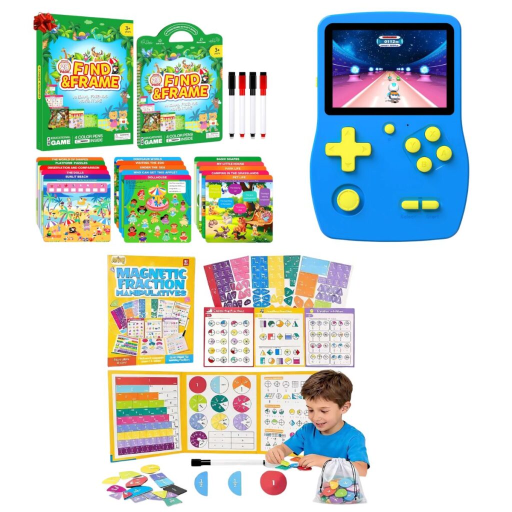 Search & find books $5+| Magnetic fraction book $12+| Handheld game ...