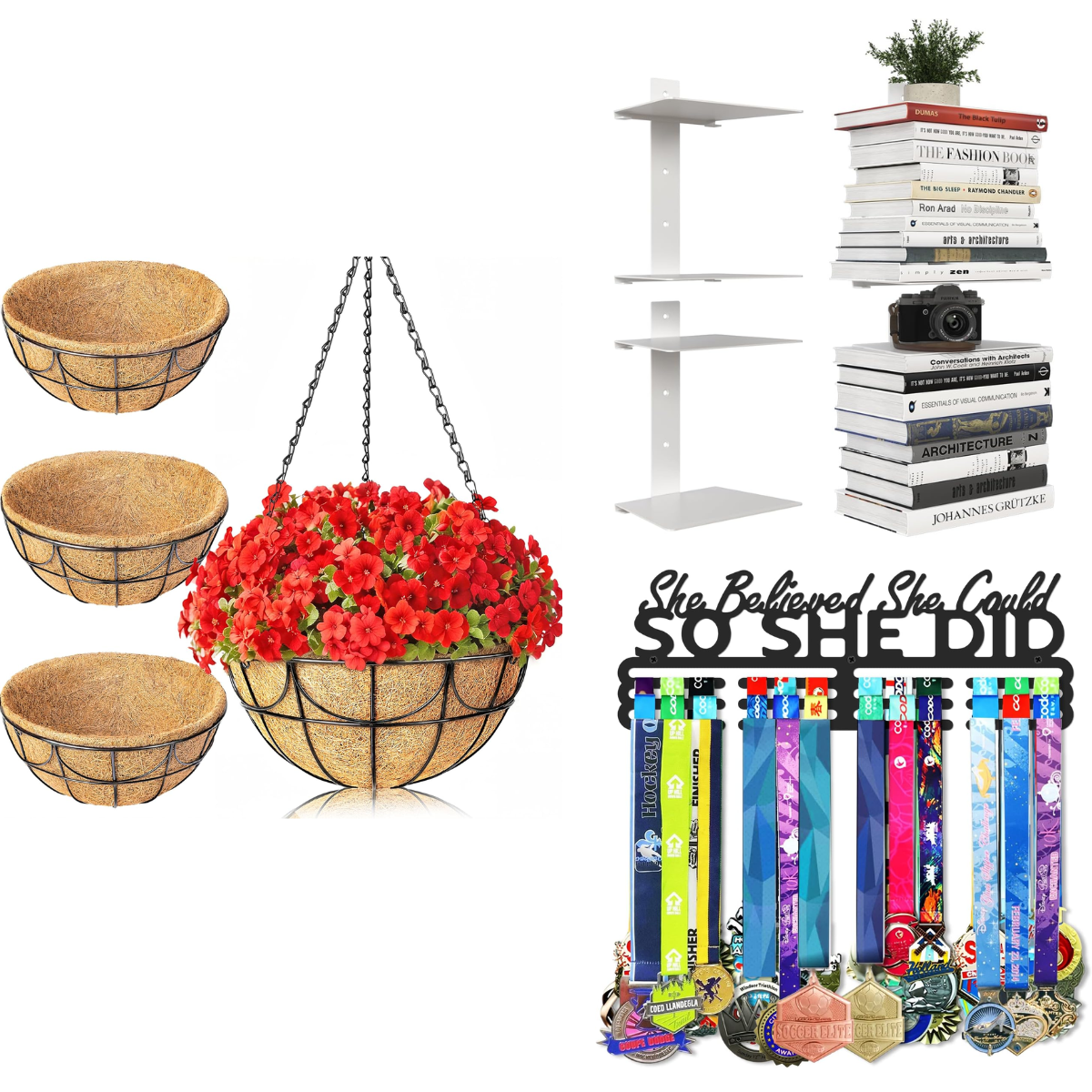 Medal Holder $5+ | 2-pack Invisible Bookshelf $14+ | 3 Pack Hanging ...