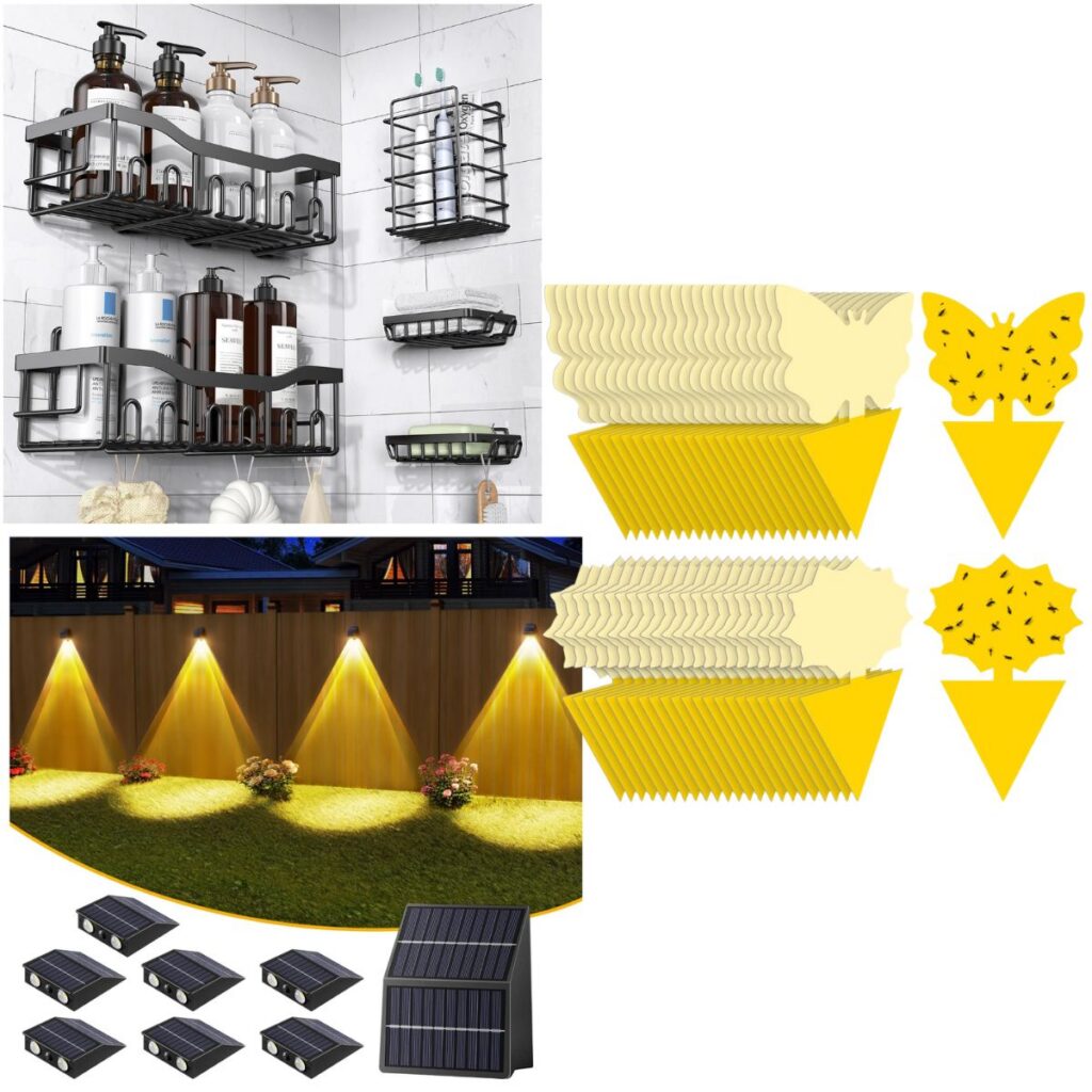 5-pk Adhesive Shower Caddy $5+ | 48-ct sticky fly traps $5+ | 8-pk ...