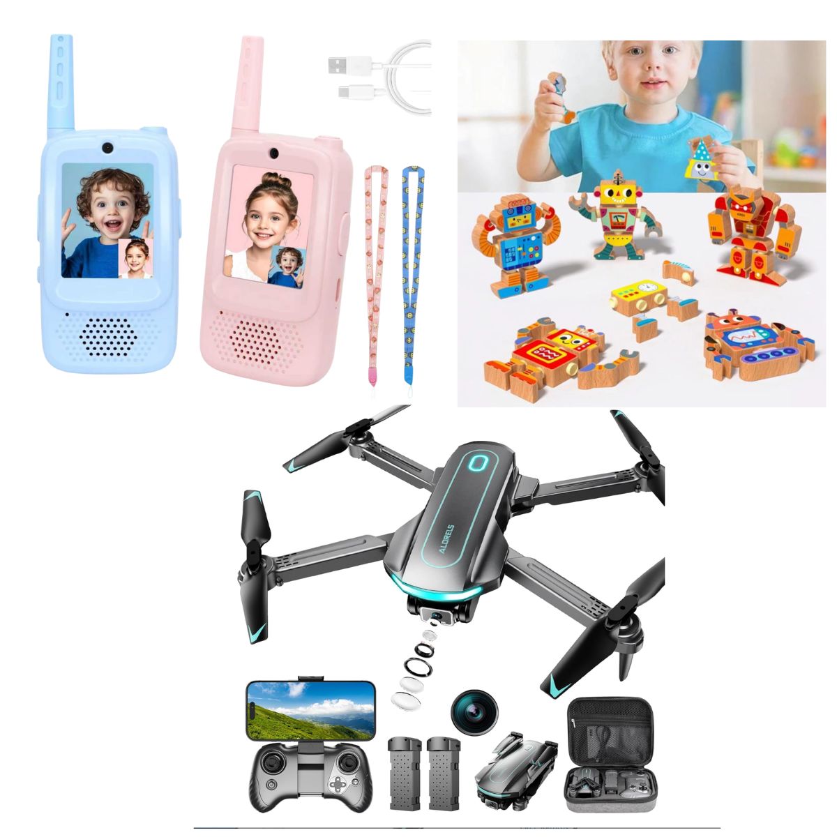 Wooden snap-together STEM building set, $12+ | 2-pk video walkie ...