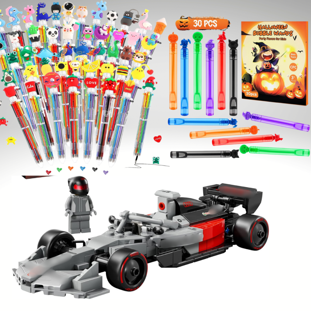 48/30-pk party favors, $4-9+ | Building block car set. $18+ | Smart Savers