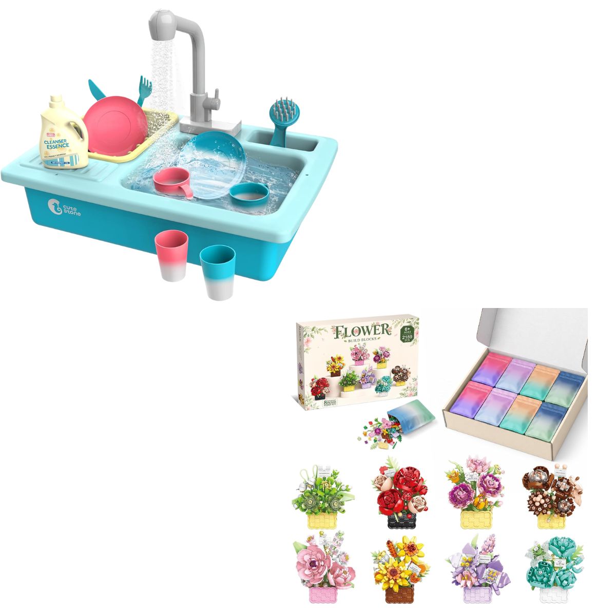 Kitchen Sink Toys for $22+| Flower Building Blocks $17+ | Smart Savers
