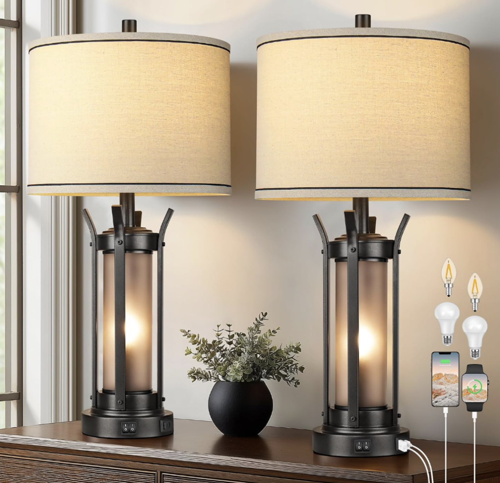 Solar garden statue $12+| 2 Pk Table lamps $39+| 2 Pk Cellular security ...